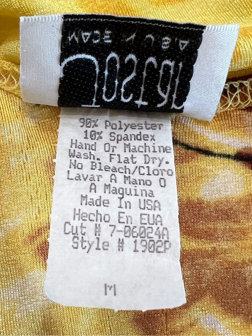 Vintage Jostar Yellow Brown Floral 2 Piece Capri Pant Set Made USA Medium - Picture 8 of 15